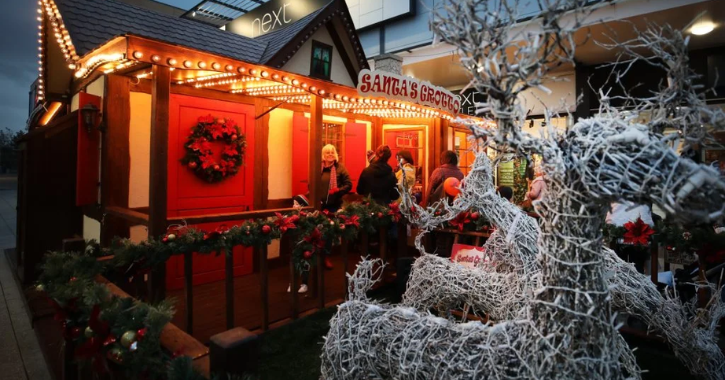 people queuing for Santa's Grotto at Dalton Park Shopping centre